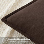 MIULEE Decorative Linen Euro Sham Pillow Covers 26x26 Dark Brown - Image 2