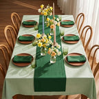 Solino Home 100% Pure Linen Table Runner Pine Green Long, Fete 14 x 108 in - Image 2