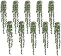 dallisten 10 Pcs Artificial Succulents Hanging Plants, Fake String of Pearls Greenery Plants, Decoration for Wall Home Backdrop Garden Windows Balcony Indoor and Outdoor (10PCS Green) by dallisten