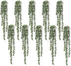dallisten 10 Pcs Artificial Succulents Hanging Plants, Fake String of Pearls Greenery Plants, Decoration for Wall Home Backdrop Garden Windows Balcony Indoor and Outdoor (10PCS Green) by dallisten