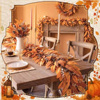 Riceshoot 6 ft Fall Garland for Mantle, Autumn Leaf Thanksgiving Decor - Image 4