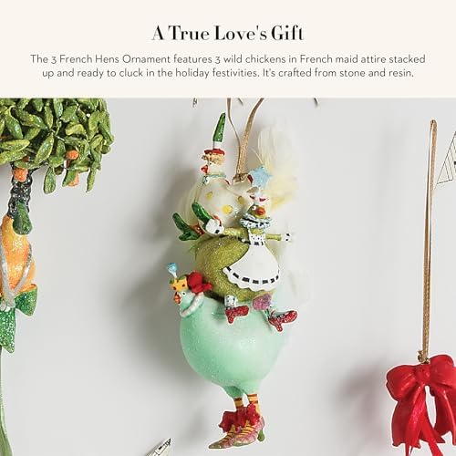MACKENZIE-CHILDS Patience Brewster 12 Days Christmas Ornament, Decorative Hanging Ornament for Christmas Tree, 3 French Hens - Image 2