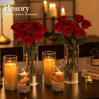 Hewory Hurricane Glass Candle Holders: 6 PCS Clear Hurricane Vase, 3 Sizes - Image 2