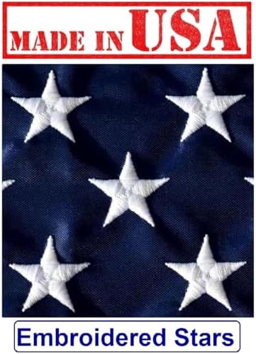 US Flag Factory - 2.5x4 FT American Flag (Sleeved) (Embroidered Stars, Sewn Stripes) - Outdoor SolarMax Nylon - 100% Made in America - Image 2