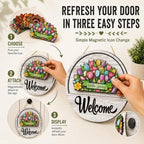Interchangeable Welcome Sign for Front Door - 11.8'' Magnetic Seasonal Wood Hanging Sign with 16 Magnetic Icons, Interchangeable Welcome Sign for Front Door，12pcs - Image 5