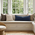 MIULEE Decorative Linen Lumbar Pillow Cover 14x36 Inch Navy Blue - Image 5