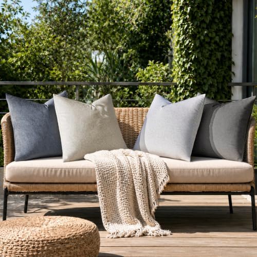 a moment Waterproof Throw Pillow Covers Set of 4,24x24 Inch Outdoor Stain Resistant Pet Friendly Pillowcases Cushion Covers for Patio Sofa and Living Room,Soft Charcoal - Image 7