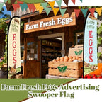 HunnmingRe 2 Set Feather Flag Kit, 8ft Advertising Swooper Flag Banner with Pole and Ground Stake for Business Restaurant Advertising Banner for Outside Ground (Eggs) - Image 6