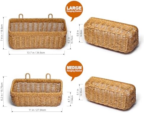 Kitchen Produce Basket, Wicker Style Hanging Baskets - Image 6