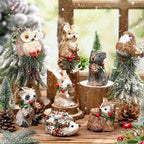 Vercraft 8 Pack Woodland Animal Xmas Ornaments Sisal Straw Rustic, Classic - Image 4