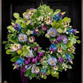Spring Summer Wreaths for Front Door 24 Inch, Outdoor Summer Wreath with Pansy, Hydrangea & Floral Accents, Spring Wreath for Front Door Outside, Summer Wreaths Front Door for Home Decor by SoomeirWreath