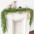 4 Pcs 6 Ft Christmas Norfolk Pine Garland with Lights for Mantle - Image 4