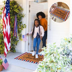 Honoson 2 Pcs 4th of July Doormat, Red White Blue Front Door Mat - Image 5