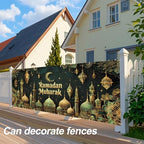 Ramadan Mubarak Garage Door Banner 7x16FT, Islamic Crescent Moon & Lanterns Design, Outdoor Decoration for Ramadan and Eid Celebrations - Image 5
