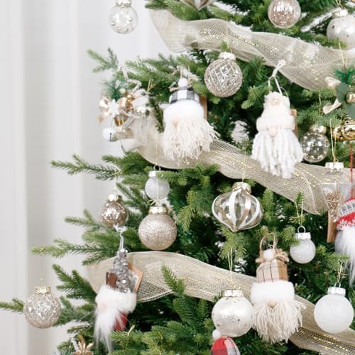 34PCS Champagne/White Christmas Ball Ornaments Set for Tree Decor - Image 5