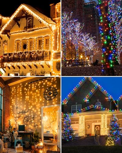 355FT 900LED Color Changing Christmas Lights, Extra Long Outdoor String Lights Waterproof, Timer & Memory, 8 Modes Dimmable Plug in Fairy for Outside Tree Wedding Patry White to Multicolor - Image 2