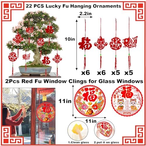 99 Pcs Chinese New Year Decorations 2026 Red Chinese Knot Set and Chinese Couplet with Chinese Knot Pendant Hanging Ornaments for Lunar New Year of The Horse Home Decor - Image 5