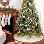 48 inch Christmas Tree Skirt: Chunky Knit Tree Skirt for 7.5ft Tree, Crochet Cream White Tree Skirt, Vintage Tree Skirts, Rustic Farmhouse Christmas Decorations - Image 7