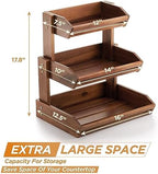 HOLANA Acacia Wood 3 Tier Fruit Basket, Durable, for Fruit and Vegetables - Image 3