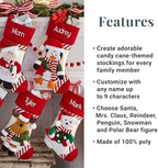 Let's Make Memories Personalized Christmas Stocking - Stockings for Family - Embroided - 3-D Plush - Christmas Decor - 8"x18" - Candy Cane Family - Santa - Image 5