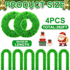 4 Pack Total 262 ft Lime Green Christmas Garland Non Lit Artificial Greenery Pine Garland Christmas Decorations Soft Holiday Decor Home Garden for Outdoor Indoor Stairs Fireplaces - Image 2