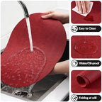 homing Heat Resistant Oval Placemats Set of 8, Red - Image 5