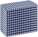 Native Fab Gingham Cloth Napkins 16x16 inches, 100% Cotton Dinner Napkins with Checks, Set of 12, Machine Washable Cloth Napkins, Soft Breathable Absorbent, Blue White - Image 6