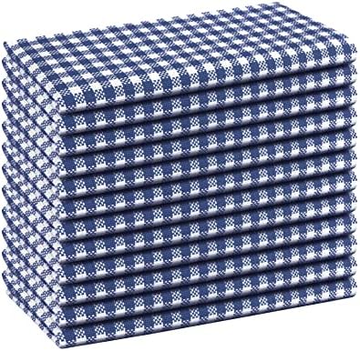 Native Fab Gingham Cloth Napkins 16x16 inches, 100% Cotton Dinner Napkins with Checks, Set of 12, Machine Washable Cloth Napkins, Soft Breathable Absorbent, Blue White - Image 6