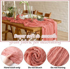 Remagr 12 Pcs Gradient Pink Cheesecloth Gauze Table Runners - Image 3