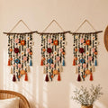Bohemian Crochet Flowers Wall Decor Handmade Macrame Hanging (3PCS) by Bejoyso