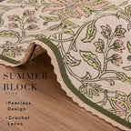 Lace Cloth Napkins, Cotton Linen, 12 Pack, 20x20 Inch, Summer Block Pink - Image 4