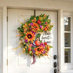24 Inch Fall Wreaths for Front Door,Outdoor Autumn Wreath with Sunflowers - Image 5