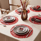 Threehoney Paper Braided Round Placemats, Set of 24, Red, 13 in - Image 5