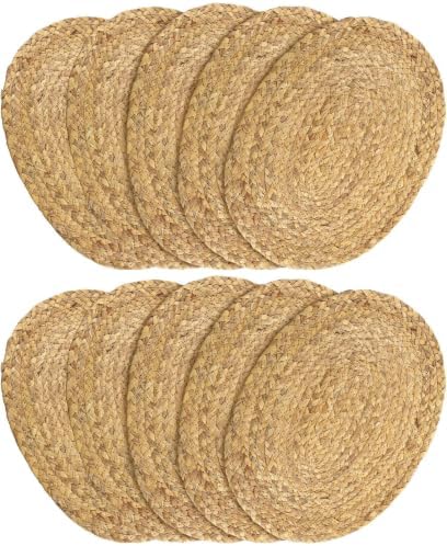 Natural Water Hyacinth Woven Placemats, Plate Chargers Set of 10 by Unknown