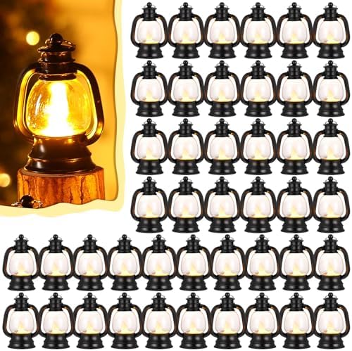 Ferraycle 120 Pcs Mini Lanterns Bulk 4 Inch Black Lamp Table Centerpieces by Ferraycle