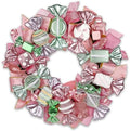 20" Christmas Wreath with Candies Pink & Gold Bow for Home Front Door Decor by NatureCrafted
