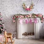 6 feet Christmas Pink Garland for Front Door with 30 LED Lights,Festive Lighted Holiday Decor,prelit Mantel Garland withTimer,Stair and Fireplace Pink Rose Decoration for Christmas and Wedding - Image 2