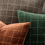 MIULEE Fall Burnt Orange Plaid Euro Throw Pillow Covers 24x24 Set of 2 - Image 4