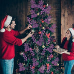 75 Pcs Christmas Glitter Branches 3 Styles Artificial Christmas Picks Berries Stems Pine Needles Floral Twig Spray for Xmas Tree Ornaments DIY Wreath Garland(Purple) - Image 6