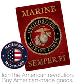Marine Corps Burlap Garden Flag - Set with Stand Armed Forces USMC Semper Fi United State American Military Veteran Retire Official - House Banner Small Yard Gift Double-Sided Made In USA , Garden Flag 13"x 18.5" - Image 5
