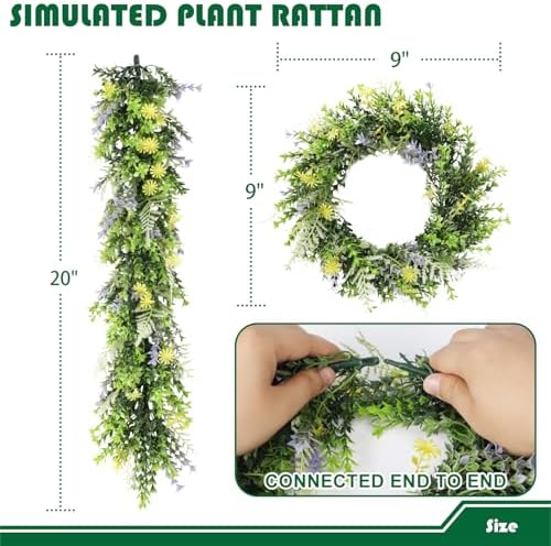 Fake Hanging Plants 15Pc-20 Artificial Ivy Vines, UV Resistant Greenery Ivy Leaves Garland with Flowers for Wedding Outdoor Decoration Home Indoor Wall Décor - Image 2
