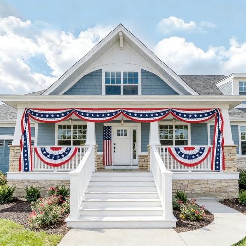 USA Bunting Flag 4th of July Red White Blue American Patriotic Independence Day and Memorial Days Decorations - Image 7
