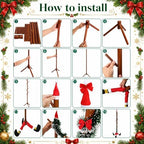 Christmas Wooden Stocking Holder Stand, Freestanding Stocking Rack Kit - Image 4