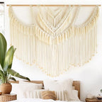 Macrame Wall Hanging Handmade Craftsmanship Woven Wall Art Boho 47" W*39" L by IOWER