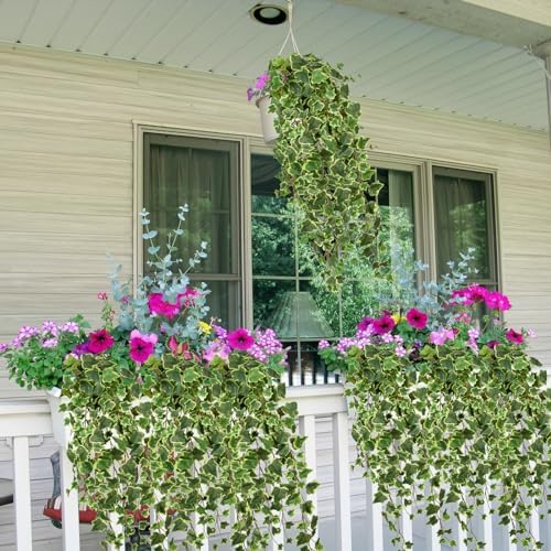 Hollyone 2pcs Artificial Hanging Plants 35.4" Fake Ivy Vine Faux Ivy Leaves Fire and UV Resistant Hanging Plant Wall Greenery for House Room Patio Indoor Outdoor Home Shelf Office Wedding Decor - Image 5
