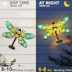 2 Pack Metal Dragonfly Outdoor Wall Decor with 30 Led Solar Lights - Image 2