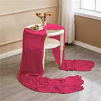 8 Pack Hot Pink 10 Ft Cheesecloth Table Runner 35x120 Inch Boho Wrinkled Sheer Romantic Gauze Decor for Wedding, Bridal Shower, Birthday Party - Image 4