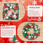 Christmas Wreaths for Front Door Decor Flower, 20" Peppermint - Image 6