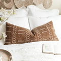 BlissBlush Boho Lumbar Throw Pillow Cover 14X36, Brown Decorative Long Accent Body Lumbar Pillow for Bed, Farmhouse Woven Textured Lumbar Pillowcase for Couch (Cover ONLY) by BlissBlush
