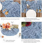 16 Pack Dusty Blue Table Runner 10FT Cheesecloth Table Runner Boho Gauze Table Runners Long Rustic Sheer Fabric Table Runners for Wedding Party Bridal Shower Farmhouse & Home Decor - Image 5